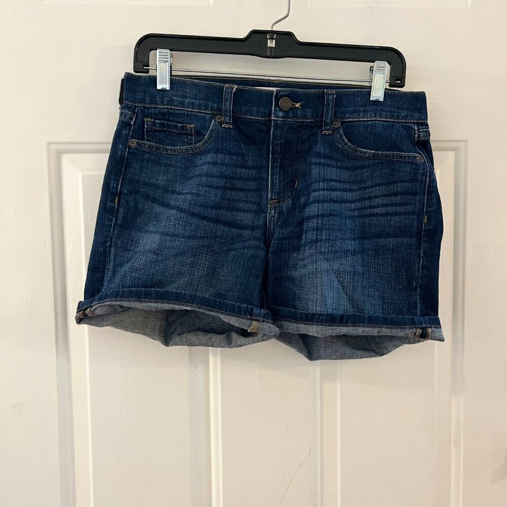 Banana Republic Woman's Premium Denim Summer Roll-Up Shorts Sz 26